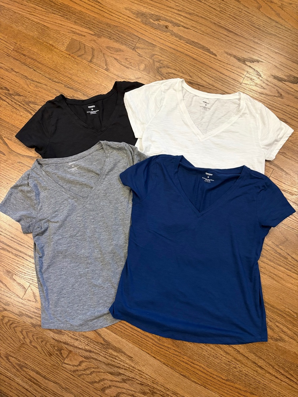 Sonoma V-Neck Short Sleeve Tee Set - Navy, Black, White, Gray